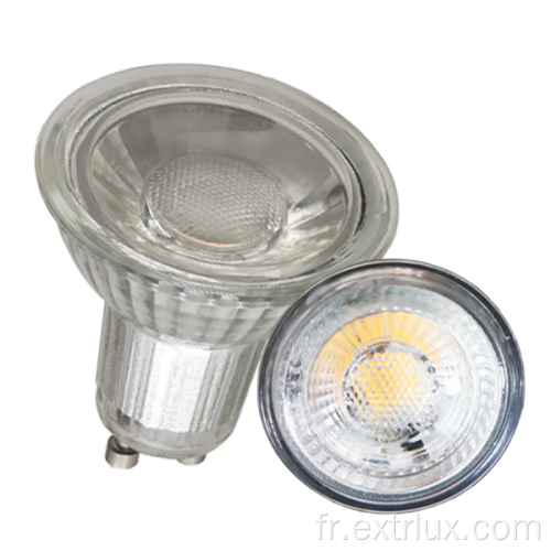 LED Dimmable GU10 7W projecteurs de 60 ° en verre